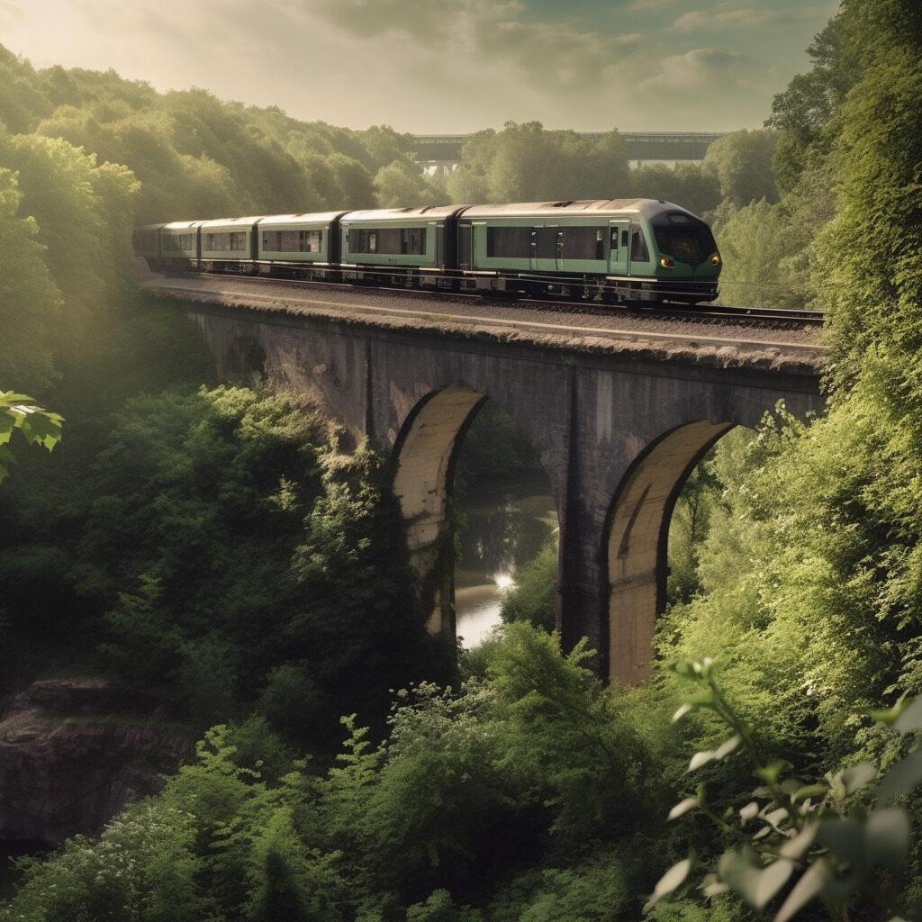 Train français dans un environnement verdoyant